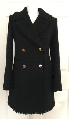 zara textured coat with gold buttons